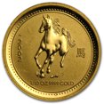 thumbnail image 1 of 2002 1/10 oz Gold Year of the Horse Lunar Coin SI (Abrasions), 1 of 2