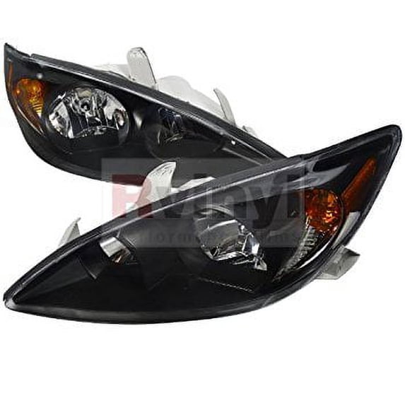 2002 2003 2004 Toyota Camry Headlights - Black