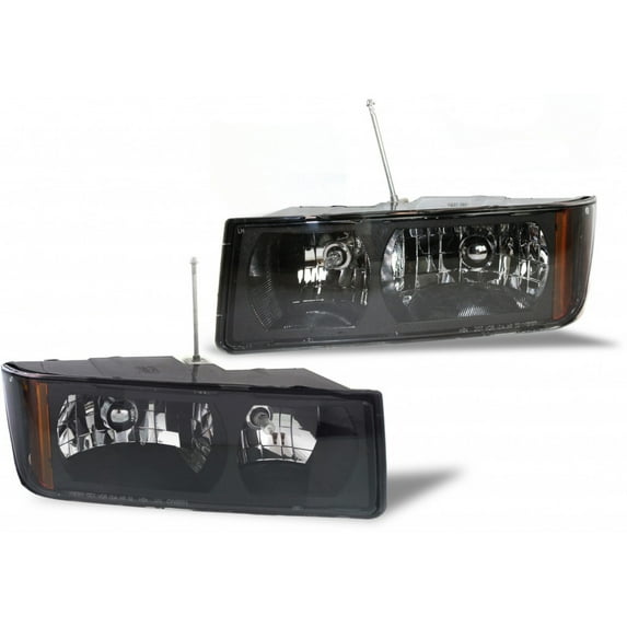 For 2002-2006 Chevy Avalanche 1500 Headlight Driver and Passenger SideDOT Certified Bulbs Included GM2502219 GM2503219 - Replaces 15136536 15136537 ;w/Body Cladding
