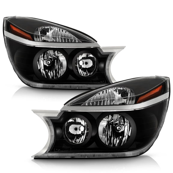 2002-2007 Buick Rendezvous Black Headlights Headlamps Replacement Set Left+Right