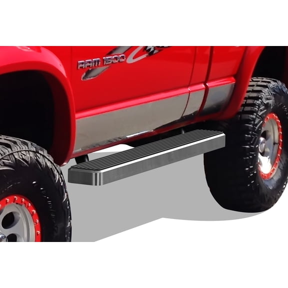 2002-2008 Dodge RAM 1500 Regular Cab 2003-2009 Dodge RAM 2500/3500 Regular Cab (Excl. Daytona, Rumble Bee and SRT-10 Models) Hairline Finish 5 Inch Door to Door Side Bar Side Step Running Board