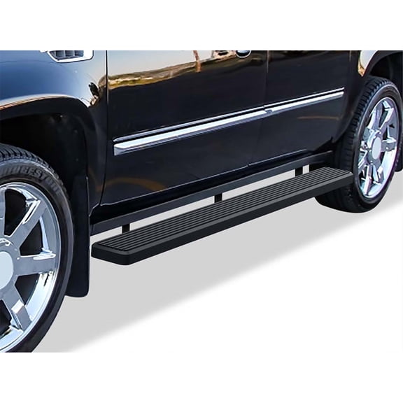 APS 6" Black Stainless iSteps Fit 02-13 Cadillac Escalade Ext Cab Frame Mount