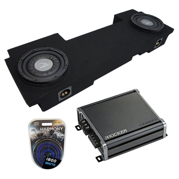 2002-2013 Chevy Avalanche Underseat Harmony F124 Dual 12" Sub Box & CXA800.1 Amp