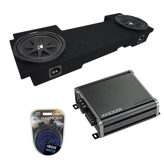 2002-2013 Chevy Avalanche Underseat Kicker Comp C12 Dual 12" Sub Box & CXA800.1