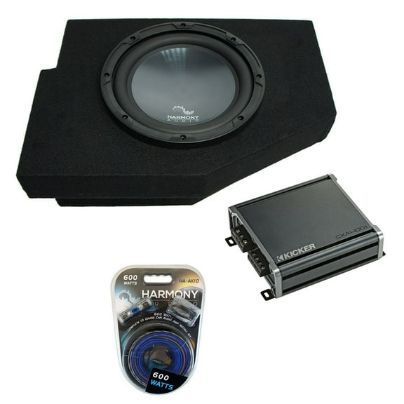 2002-2015 Fits Dodge Ram Quad / Crew Harmony R104 Single 10" Sub Box & CXA400.1