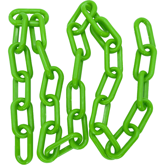 2002 5ft Big Green Plastic Chain Mandarin Bird Toy by M&M- Classic Durable Versatile Foot Toy, Large Smooth Links