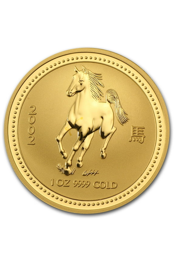 2002 Australia 1 oz Gold Lunar Horse BU (Series I)