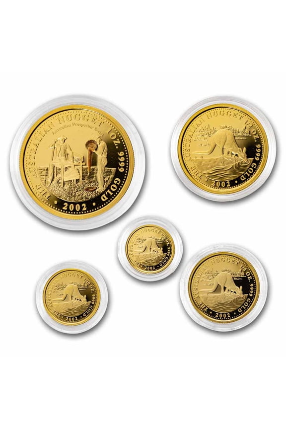 2002 Australia 5-Coin Gold Nugget Proof Set (Coin Only)
