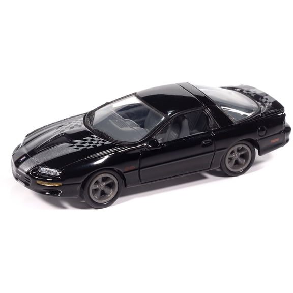 2002 Chevy Camaro SS 35th Anniversary w/Tin - Black w/Silver Stripes 1:64 Scale