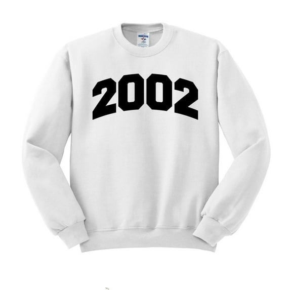 2002 College Style Sweatshirt Unisex Medium White
