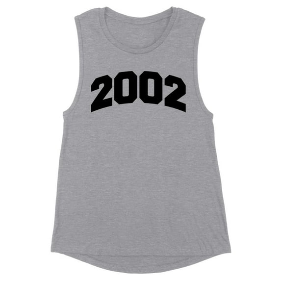 2002 College Style Women's Muscle Tank Large Heather Grey