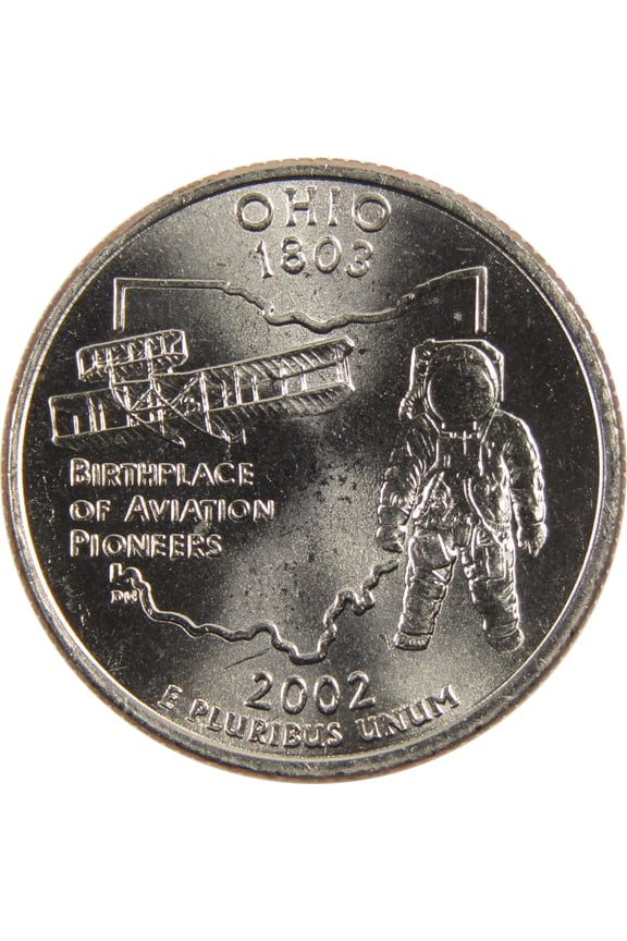 2002 D Ohio State Quarter BU Uncirculated Clad 25c Coin