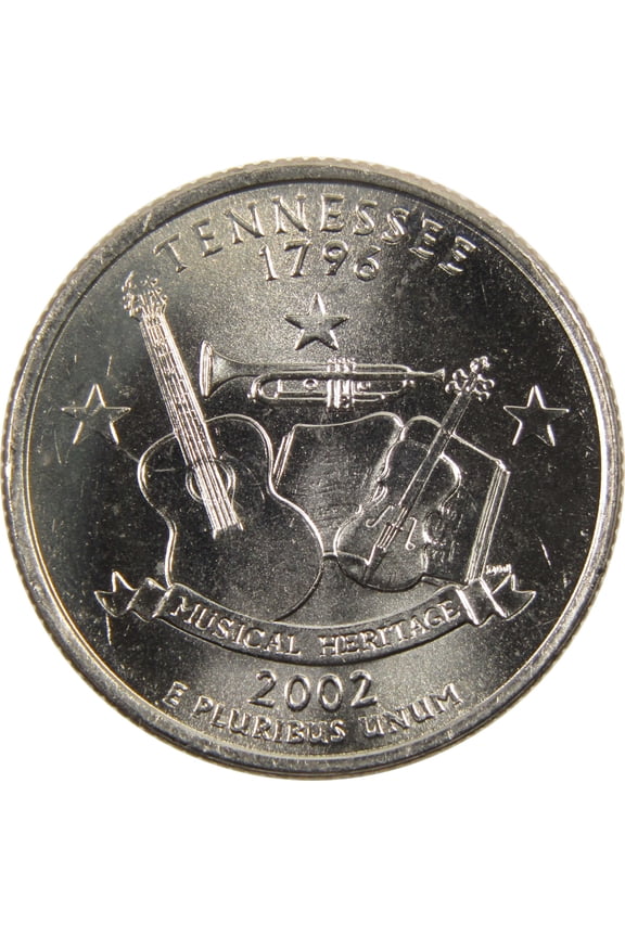 2002 D Tennessee State Quarter BU Uncirculated Clad 25c Coin