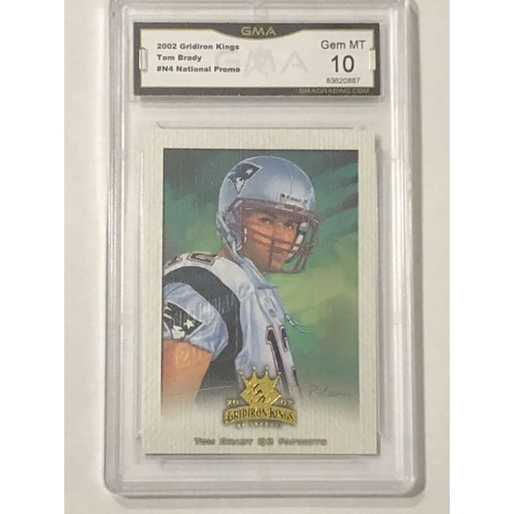 2002 Donruss Football Gridiron Kings National Promo #N4 Tom Brady New England Patriots GMA 10 Trading Card (Serial Number May Vary)