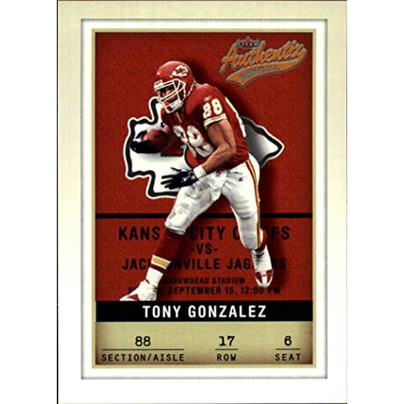 2002 Fleer Authentix #17 Tony Gonzalez NFL Football Trading Card