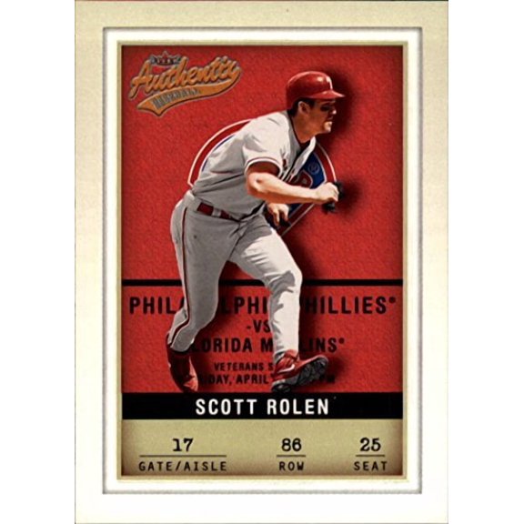 2002 Fleer Authentix #86 Scott Rolen MLB Baseball Trading Card