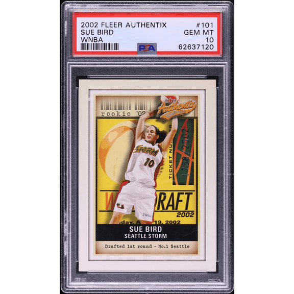 2002 Fleer Authentix WNBA Sue Bird #101 Rookie 1758/2002 PSA 10