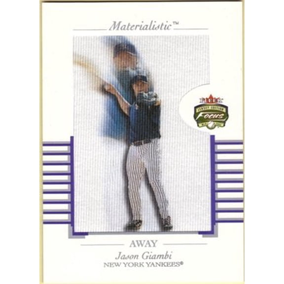 2002 Fleer Focus JE Materialistic Jumbos Away #11 Jason Giambi MLB Baseball Trading Card