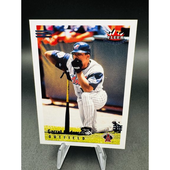 2002 Fleer Triple Crown RBI Parallel SN Garret Anderson #32 Anaheim Angels Baseball Card