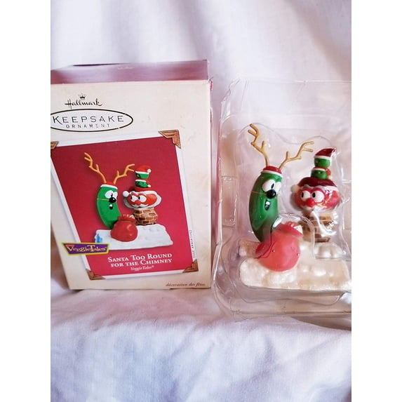 2002 Hallmark Ornament Veggie Tales Santa Too Round For The Chimney