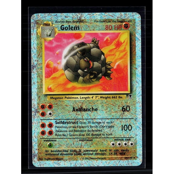 2002 Legendary Collection Golem Reverse Holo Rare #24/110 Pokemon Trading Card