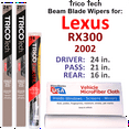 thumbnail image 1 of 2002 Lexus RX300 Beam Blade Wipers (Set of 3) w/Rear Wiper, 1 of 3