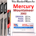 thumbnail image 1 of 2002 Mercury Mountaineer Wiper Blades (Set of 3) w/Rear Wiper, 1 of 3
