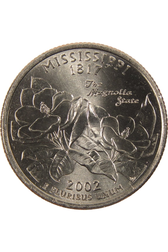 2002 P Mississippi State Quarter BU Uncirculated Clad 25c Coin