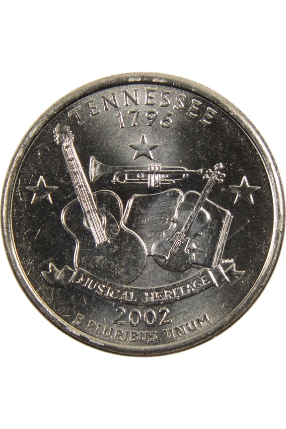 2002 P Tennessee State Quarter BU Uncirculated Clad 25c Coin