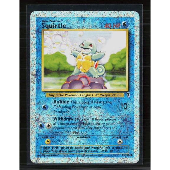 2002 Pokmon Legendary Collection Squirtle Reverse Holo #95/110 English Lightly Played Trading Card