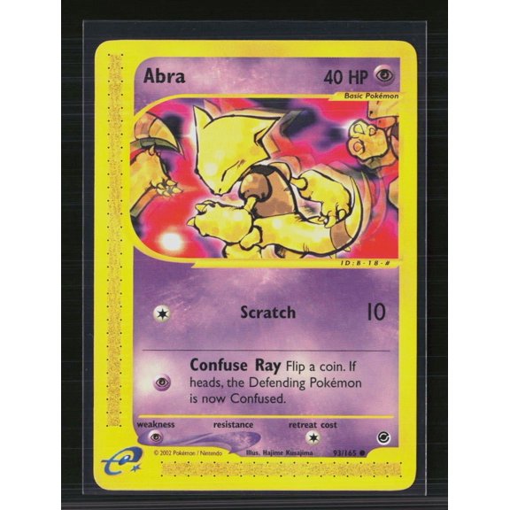 2002 Pokemon Expedition Base Set Abra #93/165 English Lightly Played Trading Card