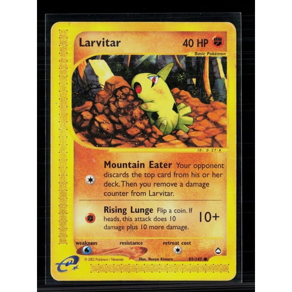 2002 Pokemon Expedition Base Set Larvitar #89/147 English Moderately Played