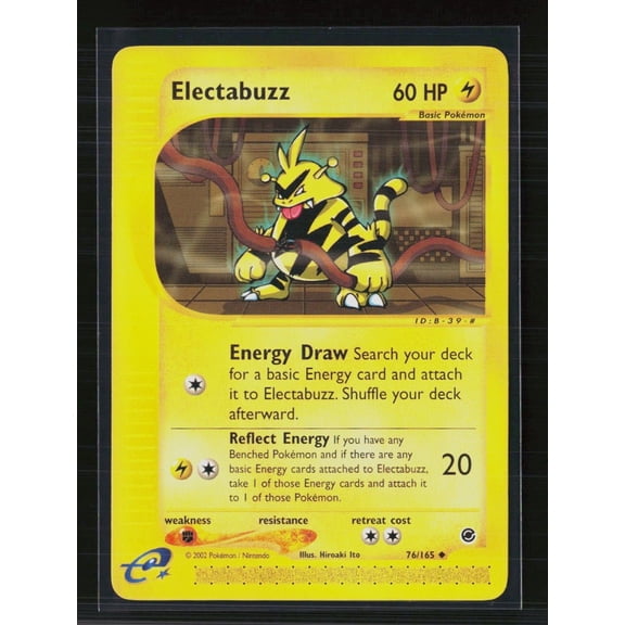 2002 Pokemon Expedition Base Set Uncommon Electabuzz #76/165 English Lightly Played Trading Card