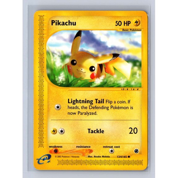 2002 Pokemon Expedition Pikachu #124/165 LP English Nintendo Trading Card