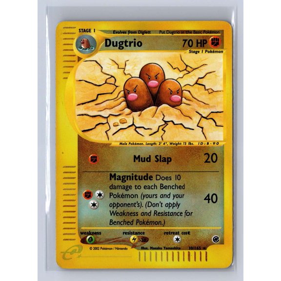 2002 Pokemon Expedition Reverse Holo Dugtrio Holo Rare #10/165 HP