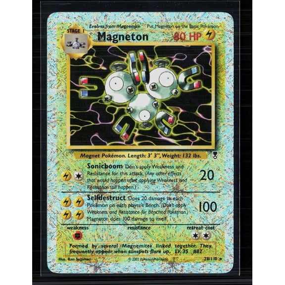 2002 Pokemon Legendary Collection Magneton Reverse Holo Rare #28/110 English Trading Card