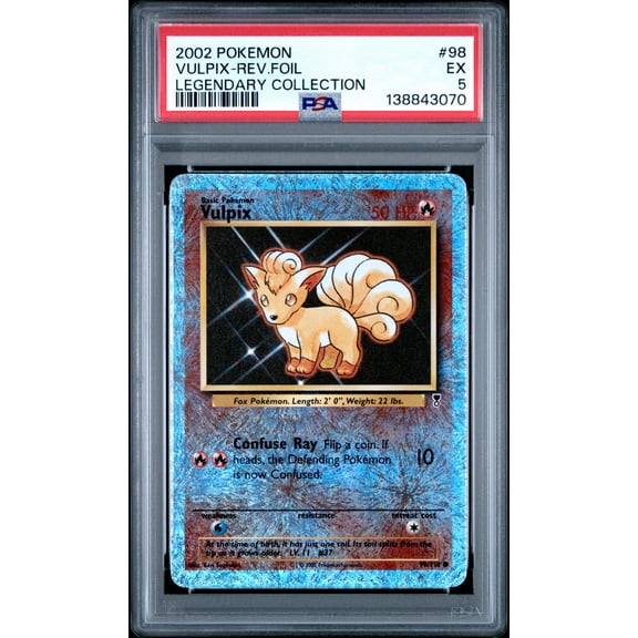 2002 Pokemon Legendary Collection Reverse Holo Vulpix #98 PSA 5