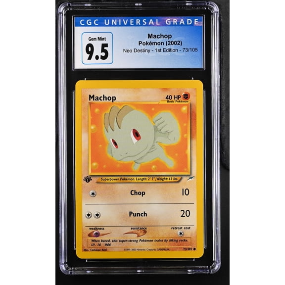 2002 Pokemon Neo Destiny Machop Regular Rare First Edition 1st Edition CGC 10 #73/105