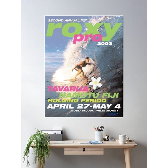 2002 Roxy Surf Poster Home Decor Office Wall Art Living Room Decor, Paper Poster Only