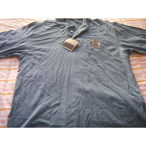 2002 Ryder Cup Belfry Cutter Buck Blue golf Shirt size M