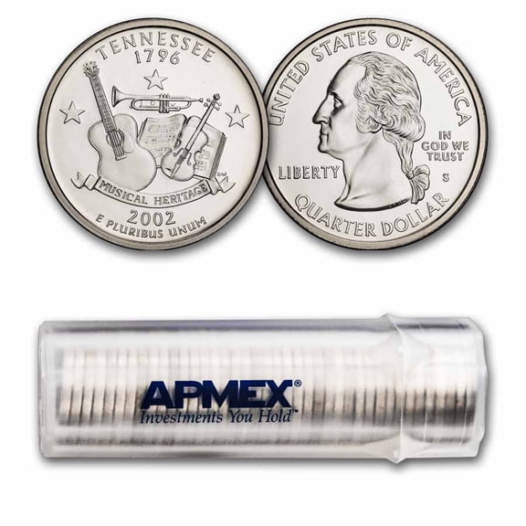 2002-S Tennessee State Quarter Gem Proof 40-Coin Roll