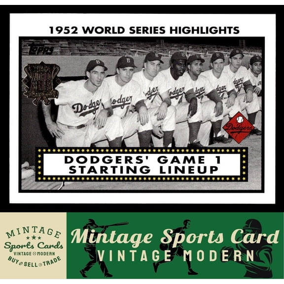2002 Topps Dodgers' Game 1 Starting Lineup #52WS-1 1952 World Series Highlights