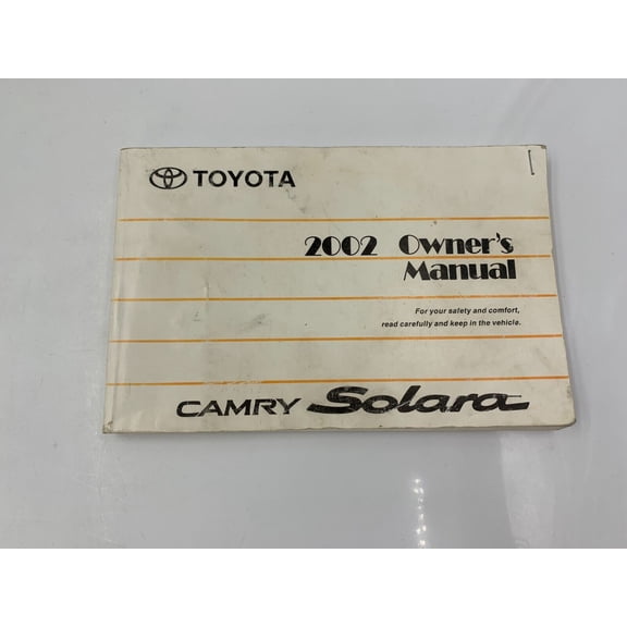2002 Toyota Camry Solara Owners Manual OEM G04B55024