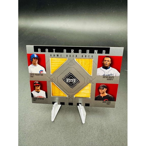 2002 Upper Deck Diamond Connection Bat Around Game-Used BA-PBBD Baseball Card Chicago Cubs MLB Baseball Trading Card