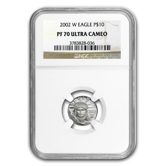 2002-W 1/10 oz Proof American Platinum Eagle PF-70 UCAM NGC