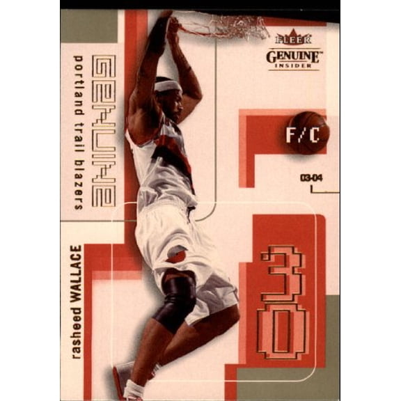 2003-04 Fleer Genuine Insider #49 Rasheed Wallace NBA Basketball Trading Card