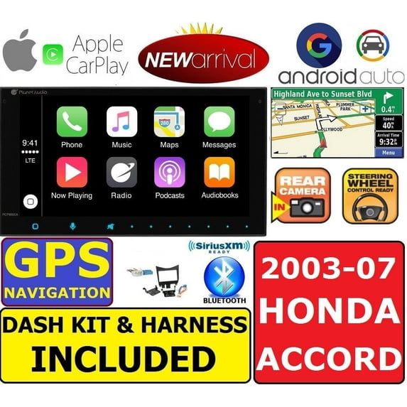 2003-07 HONDA ACCORD CD/DVD BLUETOOTH GPS NAVIGATION APPLE CARPLAY ANDROID AUTO