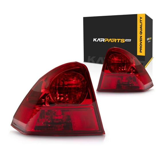 For 2003-2005 Honda Civic Pair Rear Tail Lights Driver and Passenger Side Assembly Unit Sedan; quarter panel mounted: ; for Japan Built HO2800153 HO2801153 | 33551-S5B-A01 33501-S5B-A01