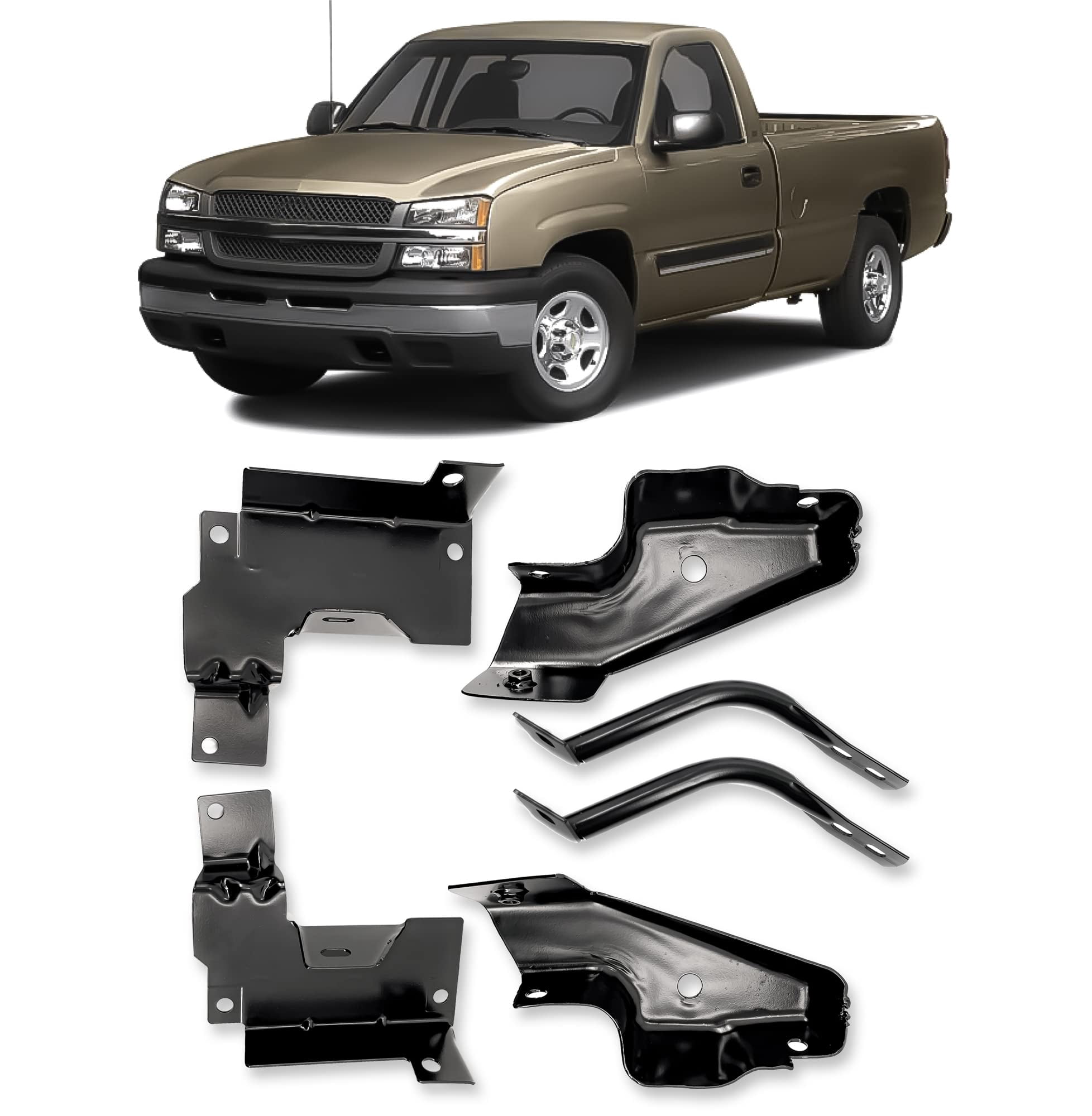 Front LH & RH Bumper Brackets for 2003-2006 Chevy Silverado 1500