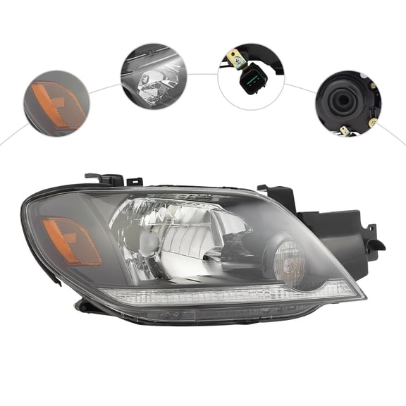 2003-2006 Mitsubishi Outlander Right Headlight OEM MN133516, Halogen Light Source, Protective Packaging